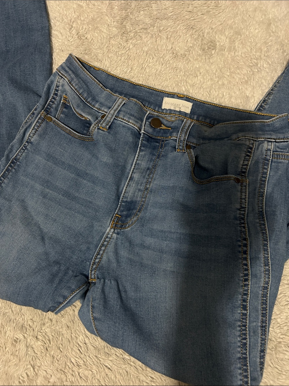 Crescent Drive Skinny Med-Wash Blue Jeans